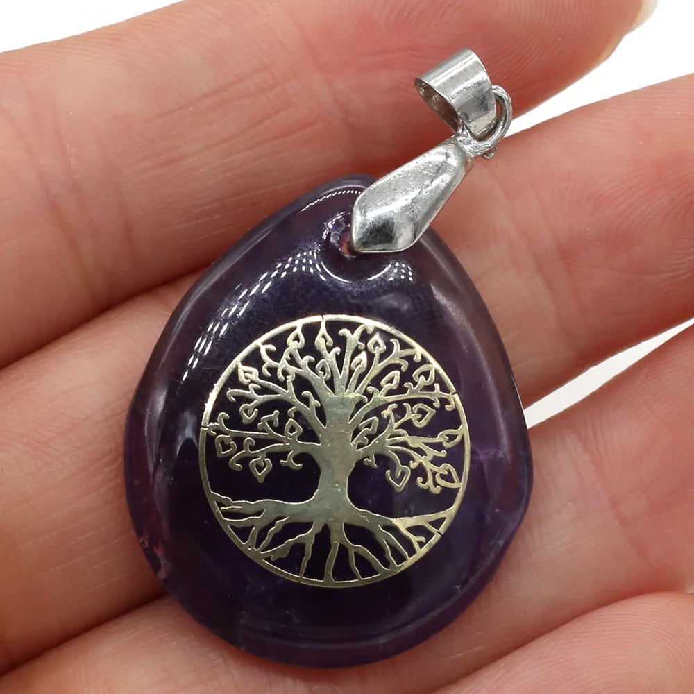 Stone Pendant Seven Chakra Retro Unisex