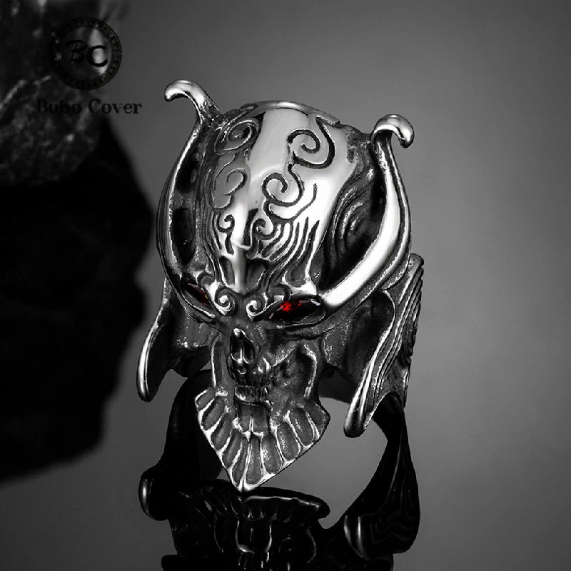 Helmet Ring Men Stainless Steel Warrior Mask Rings Men