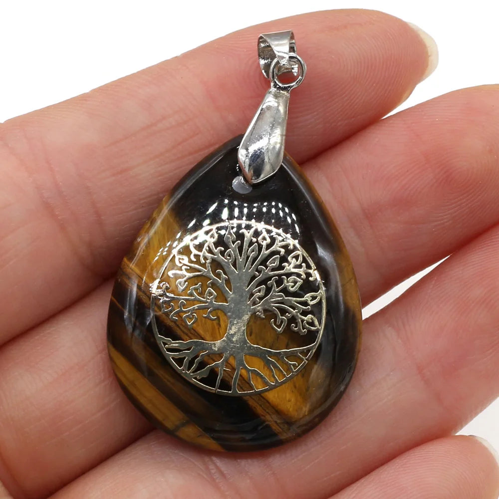 Stone Pendant Seven Chakra Retro Unisex