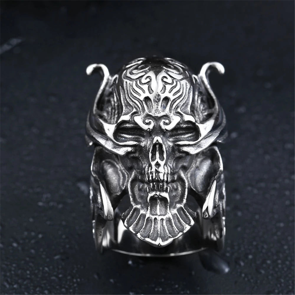 Helmet Ring Men Stainless Steel Warrior Mask Rings Men