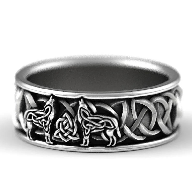 Viking Giant Wolf Ring for Men