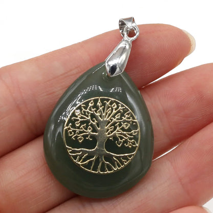 Stone Pendant Seven Chakra Retro Unisex