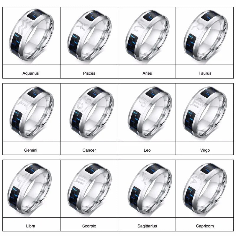 Twelve Constellations Rings for Men