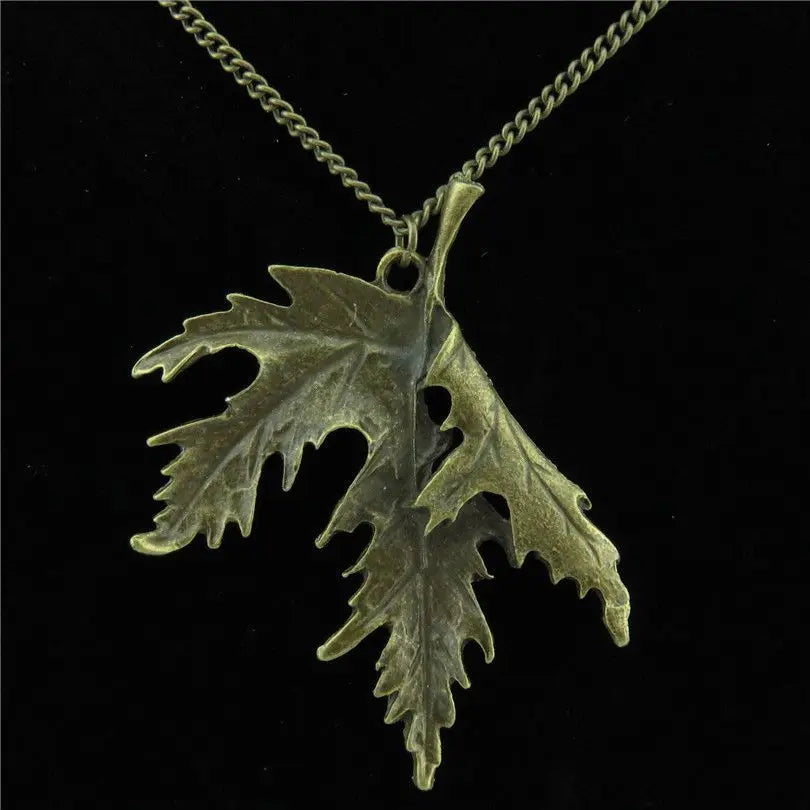 Plant Folding Maple Leaves Pendant Necklaces For Women