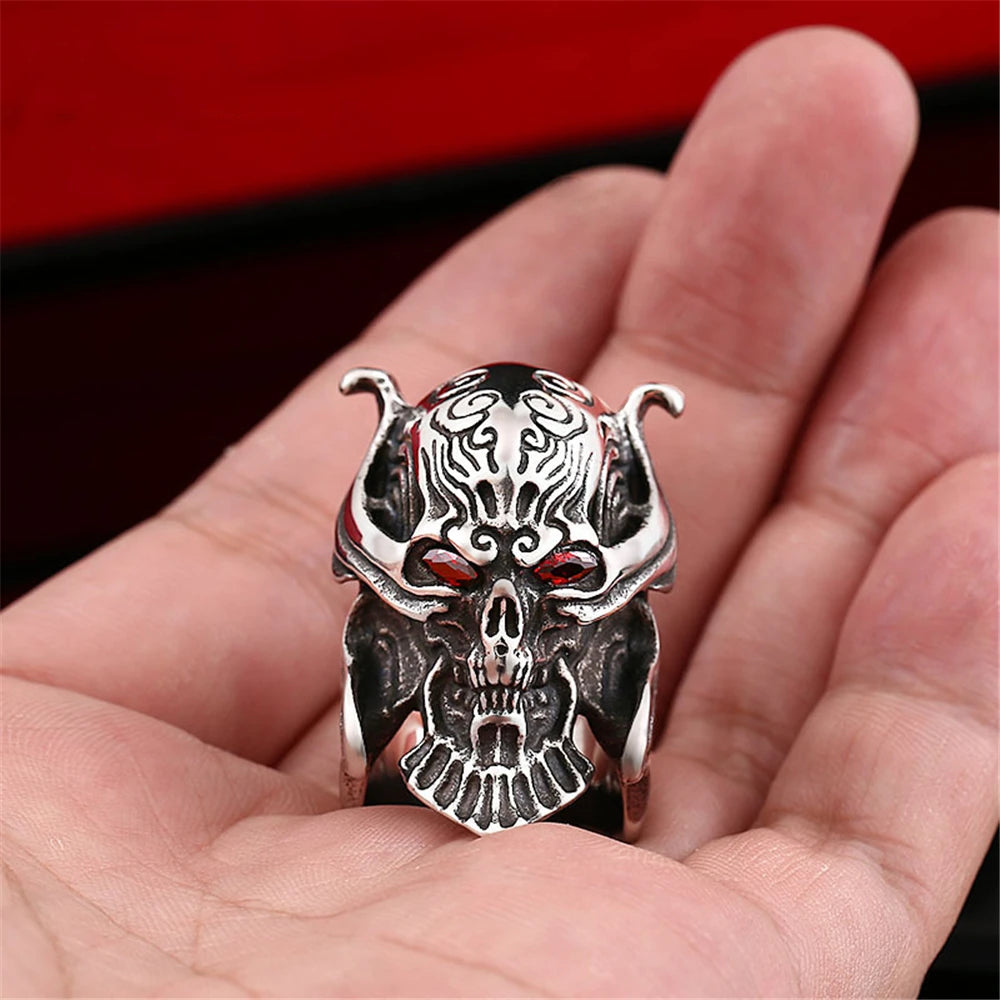 Helmet Ring Men Stainless Steel Warrior Mask Rings Men