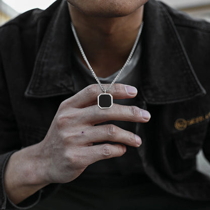 Geometric Square Necklaces for Men