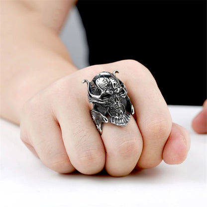 Helmet Ring Men Stainless Steel Warrior Mask Rings Men