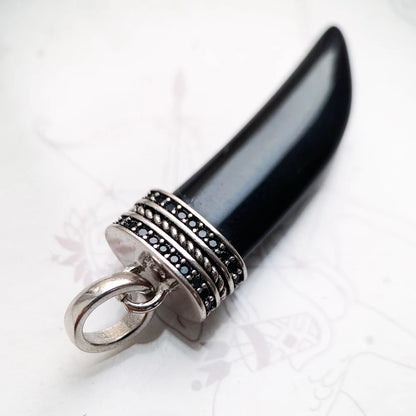 Pendant Black Pave Tooth For Men