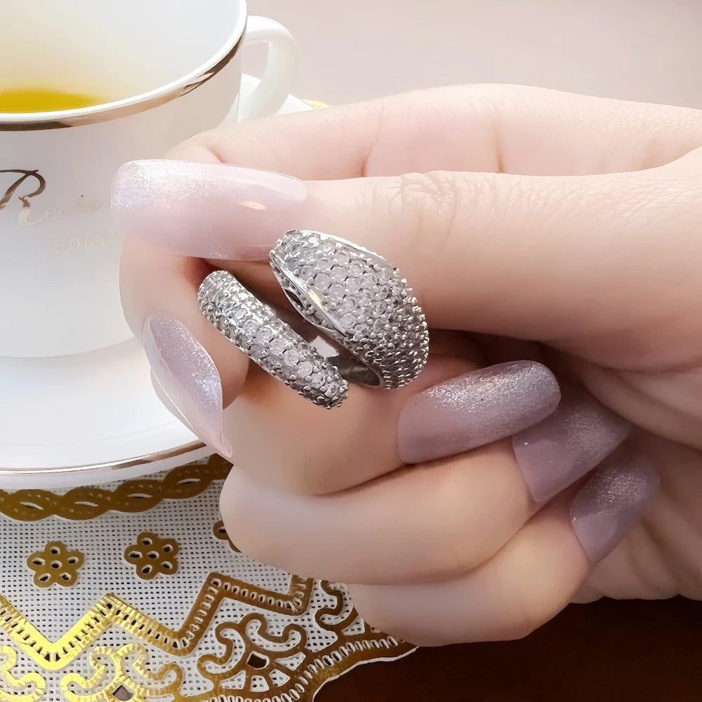 Snake Pave White Rings Jewel For Women