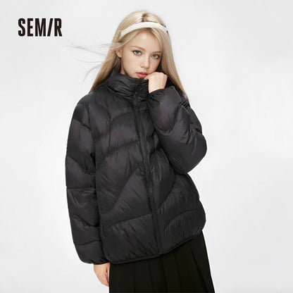 Semir Down Jacket Women Solid Color Design