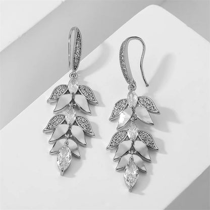 Gold/Silver Color Women Luxury Leaf Earrings