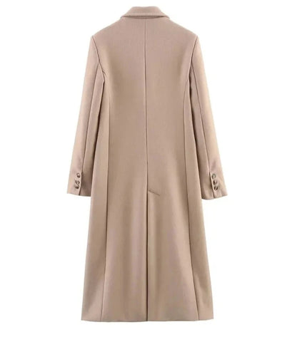 Women Fashion Winter Coats Turn Down Collar Loose Long Cardigan Coat