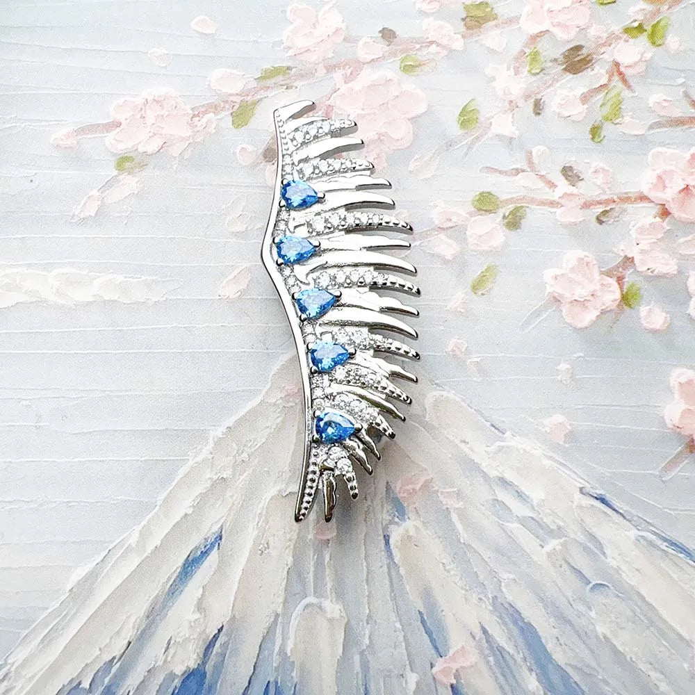 Blue Phoenix Wing Brooch For Women