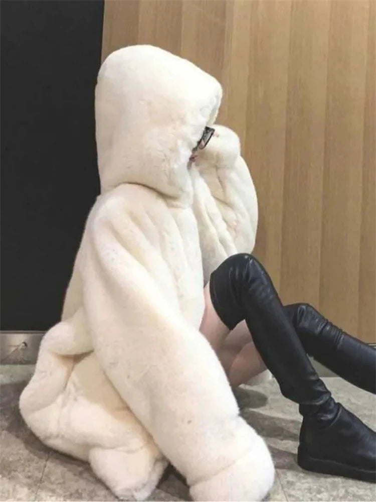 Hooded Warm Loose Faux Fur Jackets