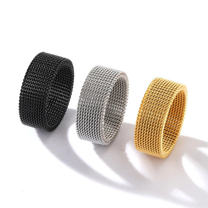 8mm Wide Stainless Steel Rings Men