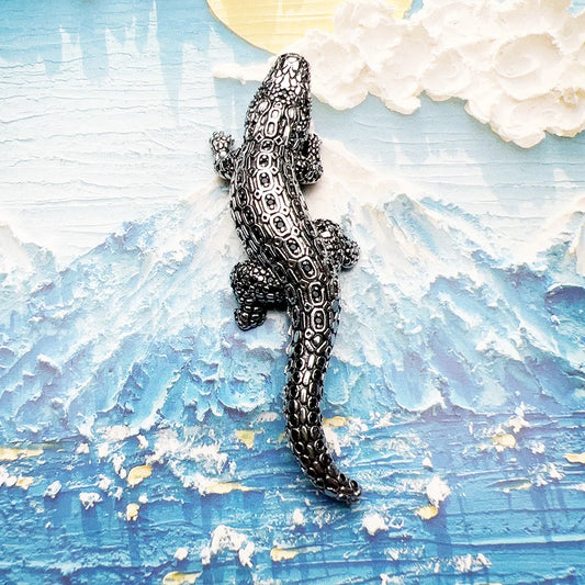 Pendant Crocodile Black Stones For Men