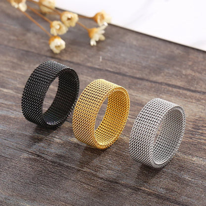 8mm Wide Stainless Steel Rings Men