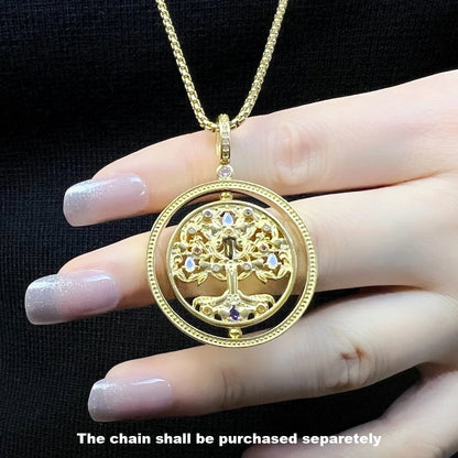 Golden Colourful Tree Pendant For Woman