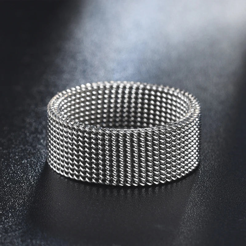 8mm Wide Stainless Steel Rings Men