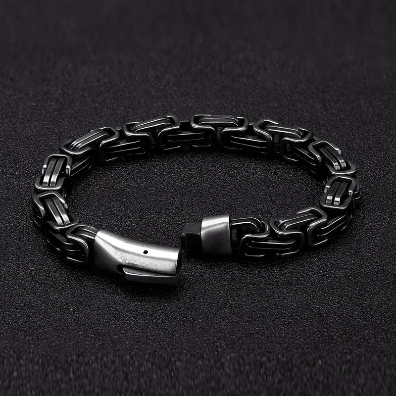 Men Vintage King Chain Bracelets for Men Stainless Steel