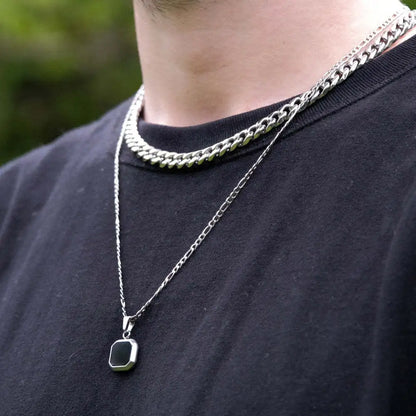 Geometric Square Necklaces for Men