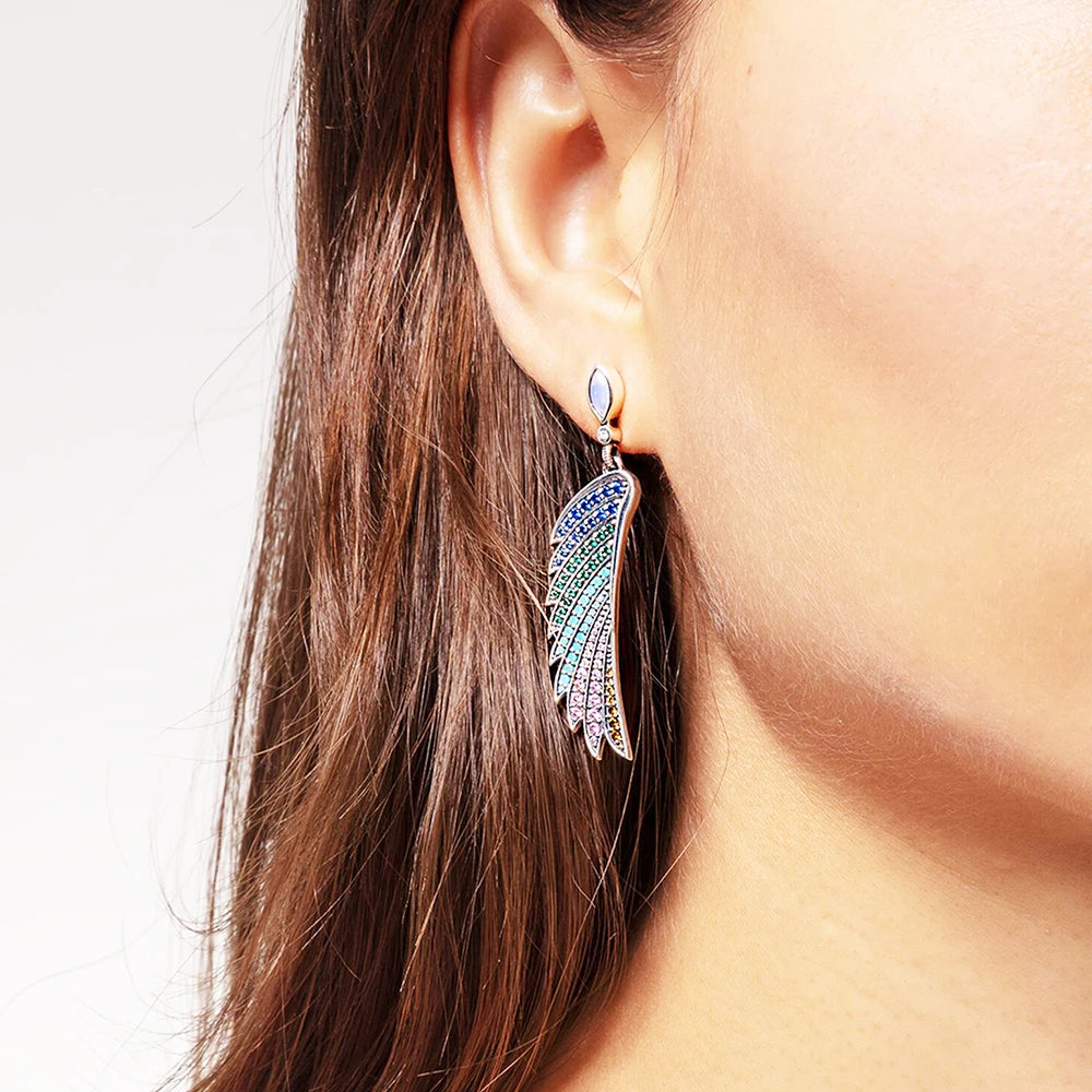 Earrings Bright Hummingbird Wing New Rainbow For Women