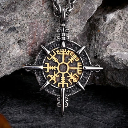 Mens Compass Necklaces Stainless Steel