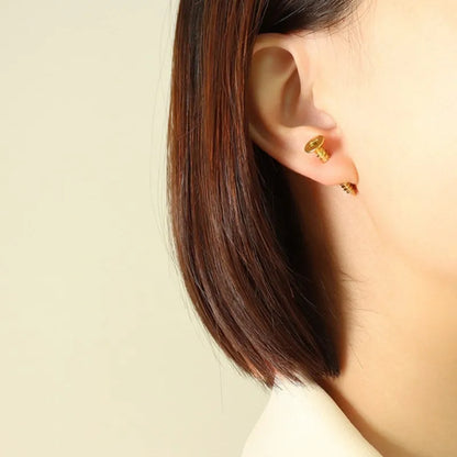 Screw Shape Stainless Steel Earrings For Women