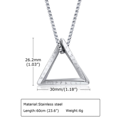 Viking Pendant Men - Twisted Stainless Steel Triangle Charm