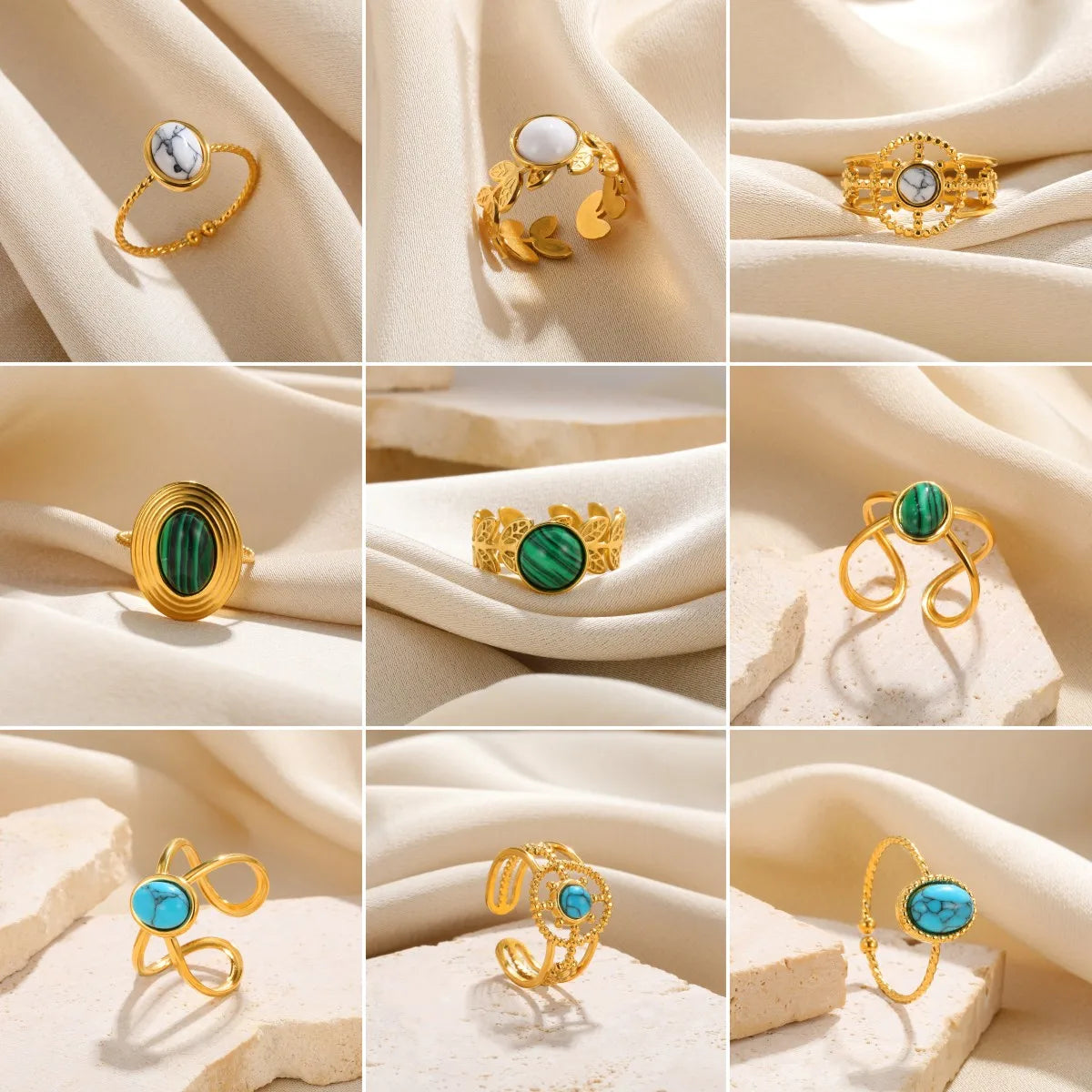 Plated Stainless Steel Ring Vintage Rings For Women