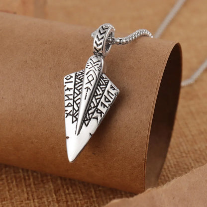 Vintage Viking Rune Spear Pendant Charm Men's Necklace