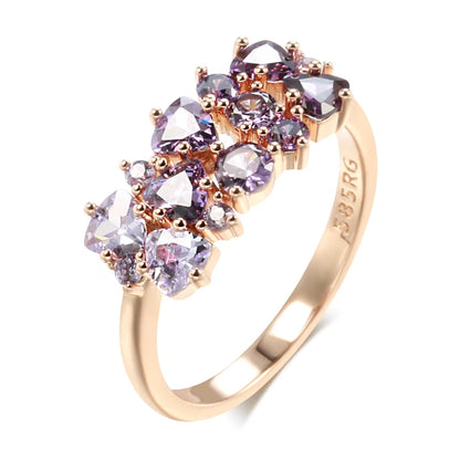 Gold/Silver Imitation Ring Women - Purple