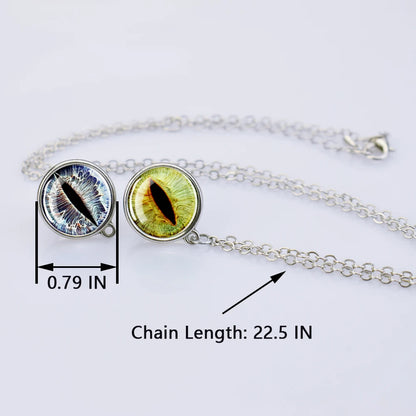 Dragon Eye Necklace Glass Ball Pendant Necklace for Women and Men