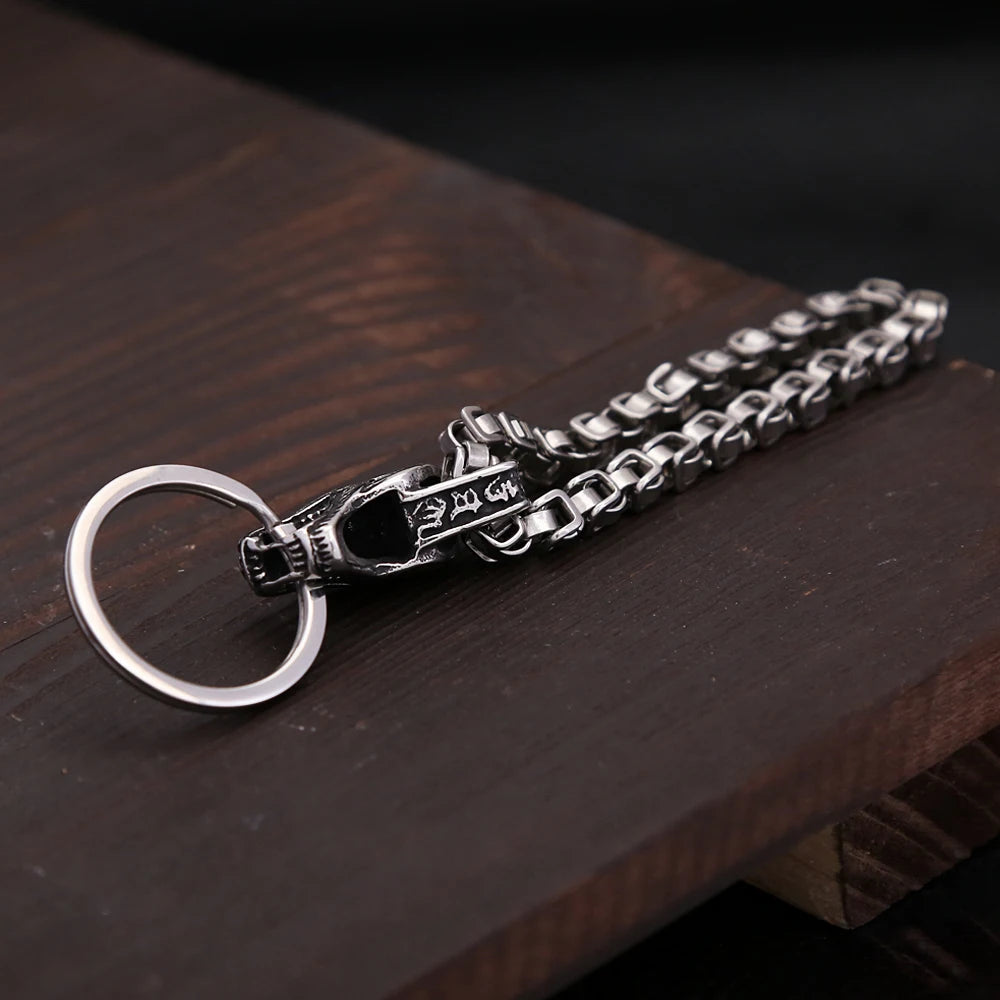 Dragon Head Keychain Pendant For Men Stainless Steel