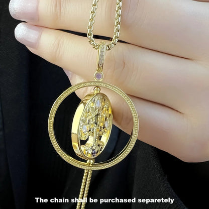 Golden Colourful Tree Pendant For Woman