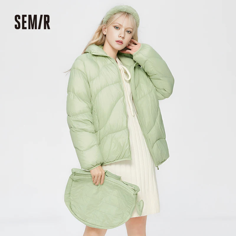 Semir Down Jacket Women Solid Color Design