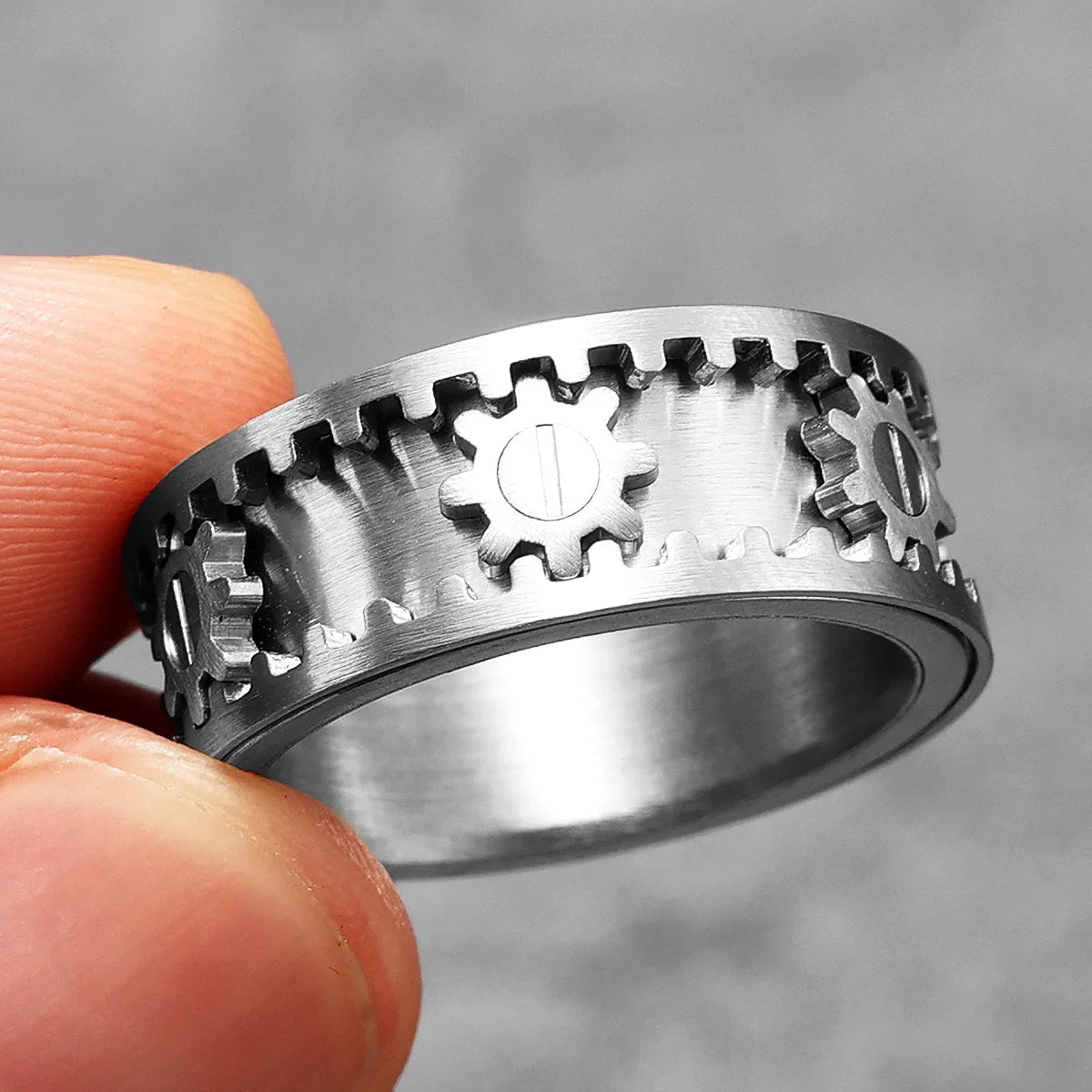 Gear Men Rings Stainless Steel