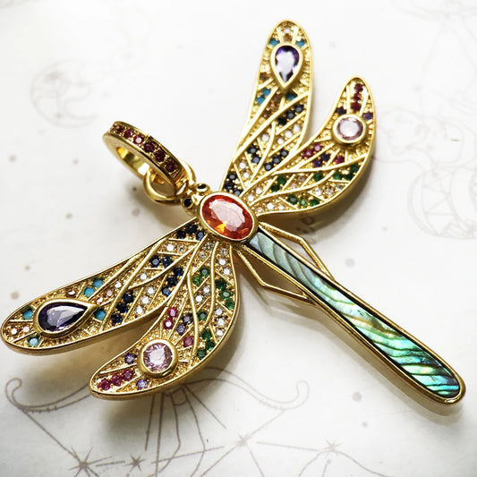 Pendant Golden Dragonfly For Women