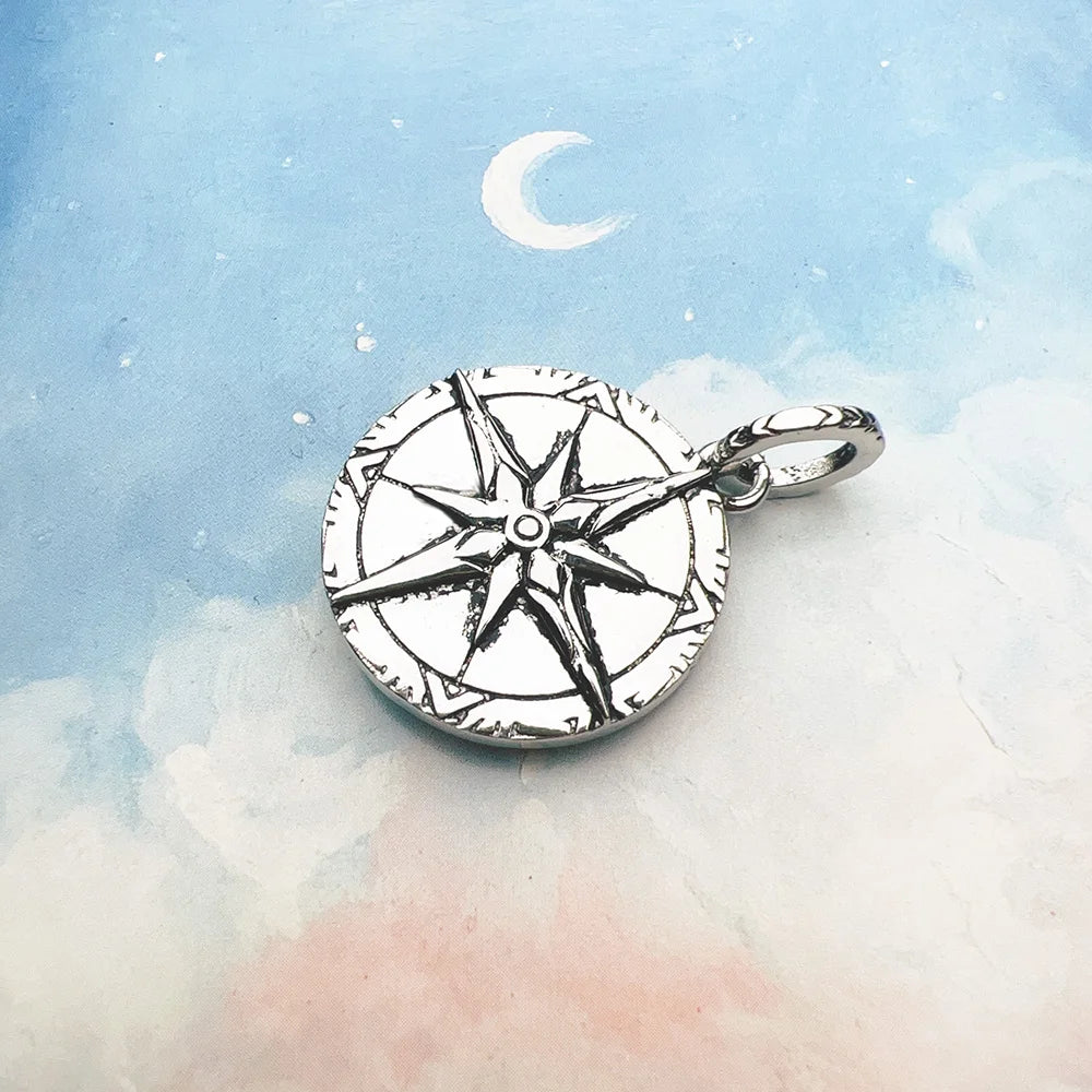 Compass Turquoise Pendant For Men