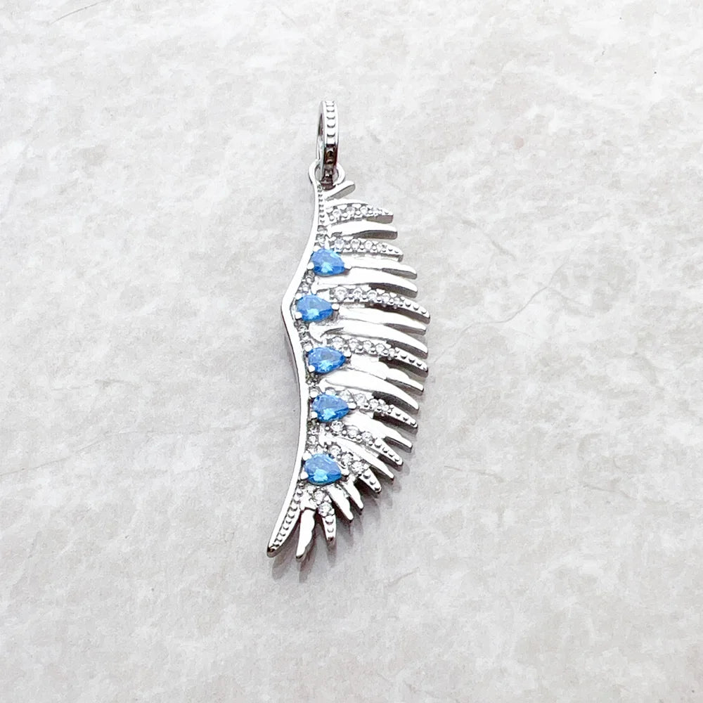 Blue Stone Phoenix Wing Pendant For Women