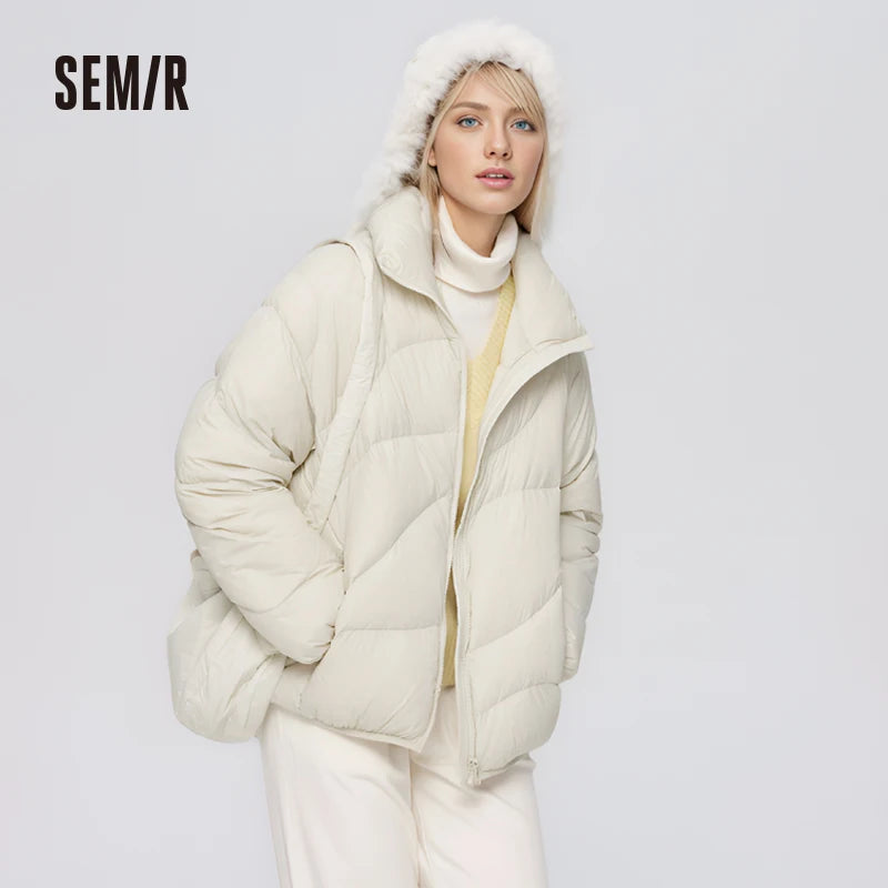 Semir Down Jacket Women Solid Color Design