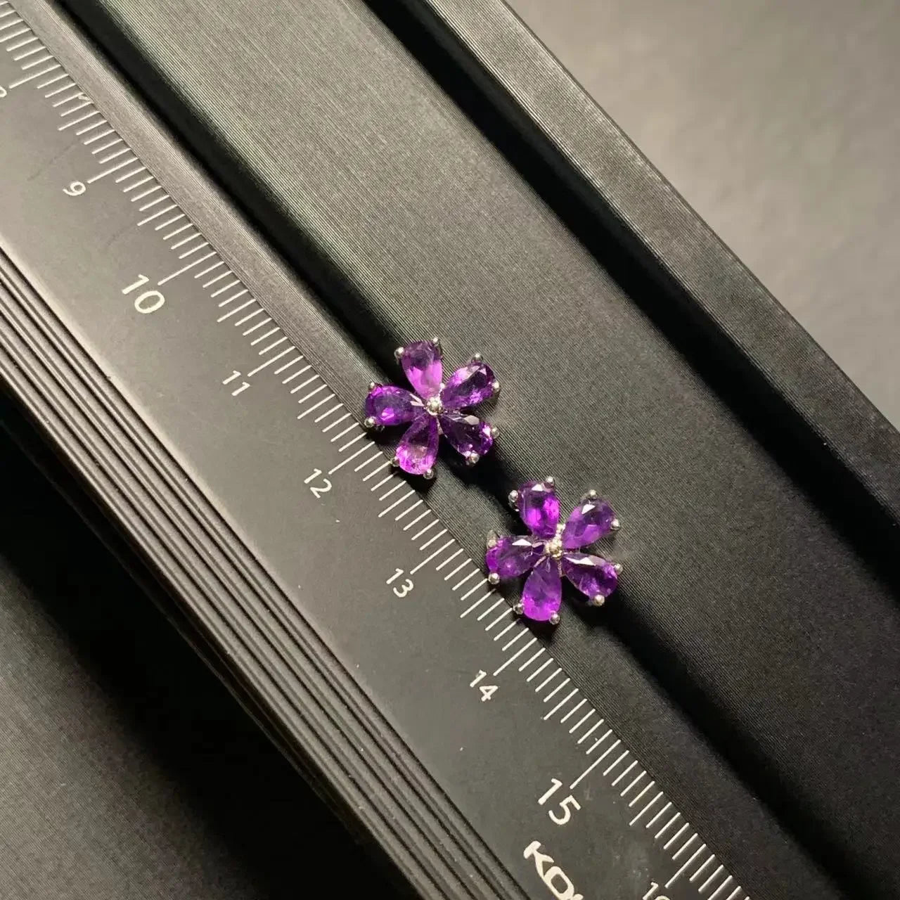 Natural Amethyst Stud Earrings For Women