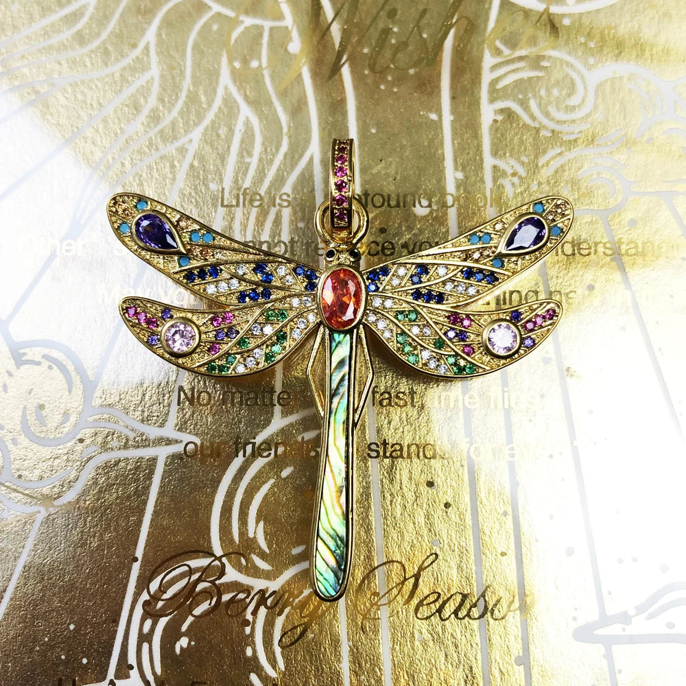 Pendant Golden Dragonfly For Women