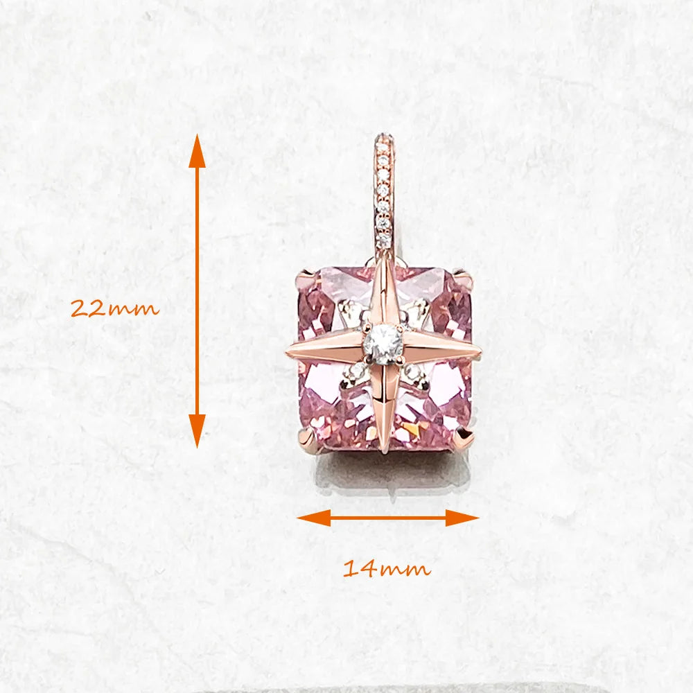 Rose Gold Star with Stone Pendant for Women