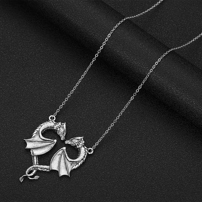 Dragon Necklace Heart Shape Love Symbol Pendant Jewelry Pendant Necklace