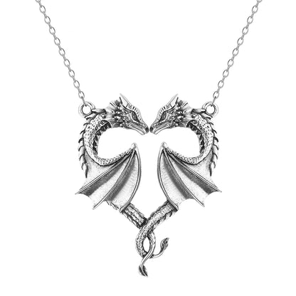 Dragon Necklace Heart Shape Love Symbol Pendant Jewelry Pendant Necklace