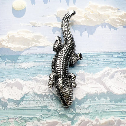 Pendant Crocodile Black Stones For Men