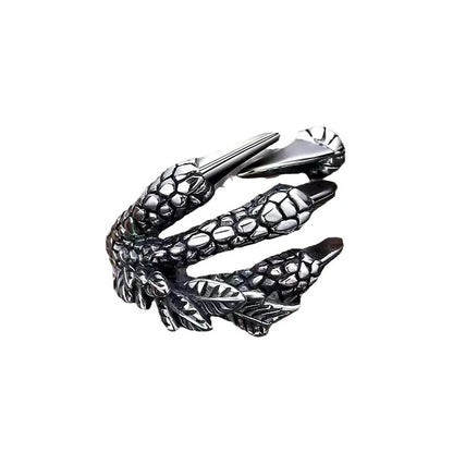 Silver Color Retro Eagle Claw Ring Men