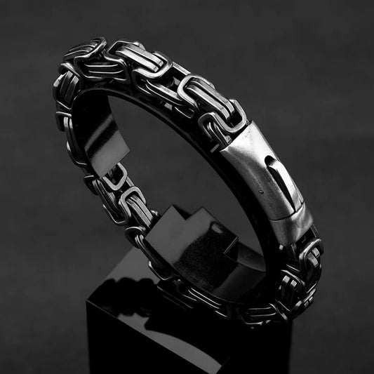 Men Vintage King Chain Bracelets for Men Stainless Steel