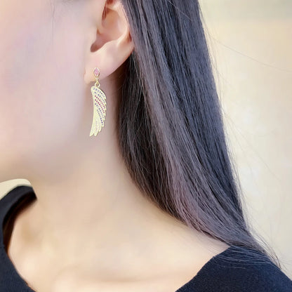 Earrings Gold-Coloured Hummingbird Wing Jewelry For Women